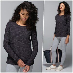Lululemon French Terry Pullover Heathered Black 4 MINT